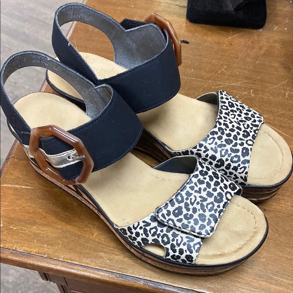 Rieker Black Wedge Shoes Comfortable Stylish Design